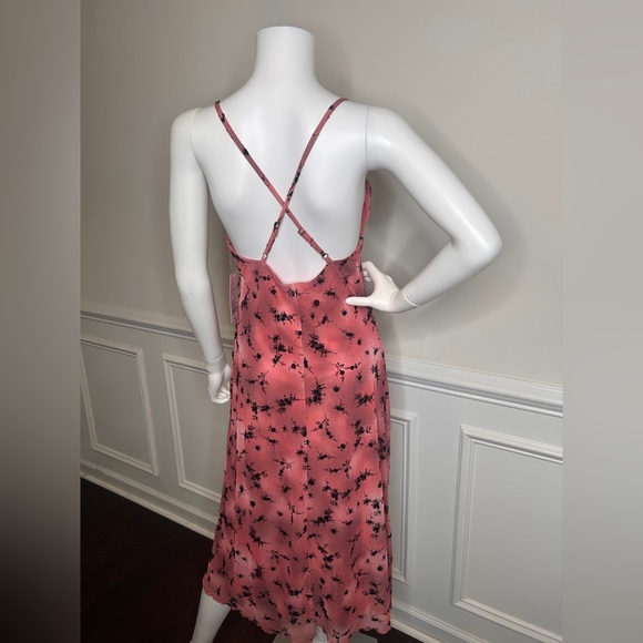 Women’s Flocked Mesh Midi Slip Dress Wild Fable Pink/Black, M - Picture 7 of 13